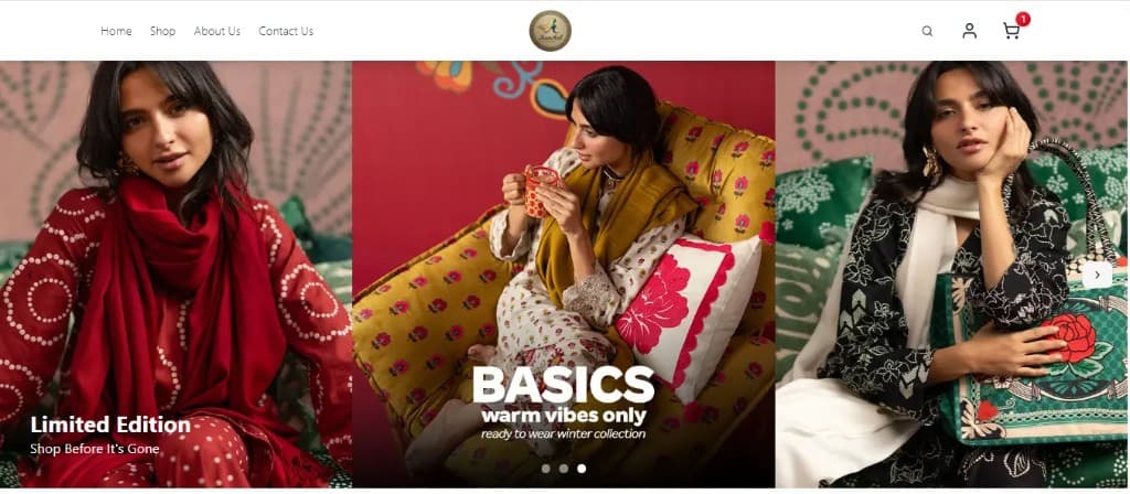 Aanchal Store fashion e-commerce homepage by Ayan Habib